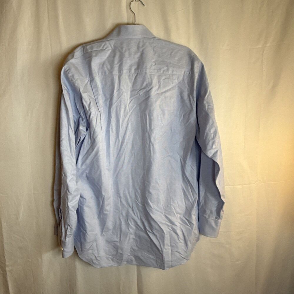 Men’s David Donahue Blue Check Long Sleeve Size 34/35 Preowned - Picture 12 of 16